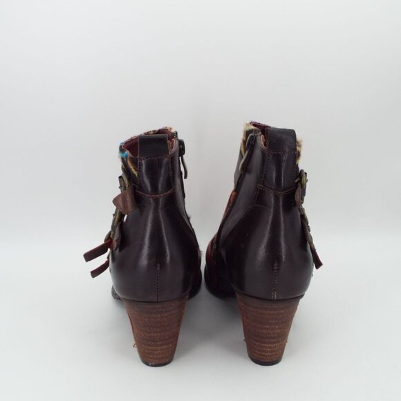L'Artiste Spring Step Redding Red Leather Buckle Booties Size 40 - Picture 6 of 14